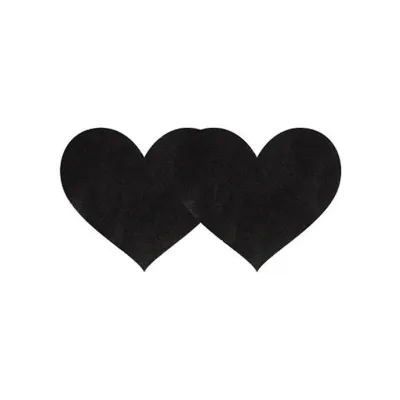 Black Satin Heart Pasties Black