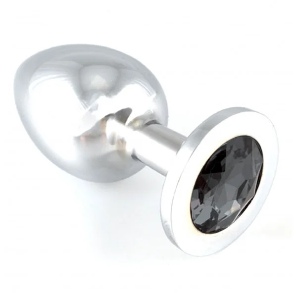 Heavy Metal Butt Plug With Black Crystal — image 2 of 4