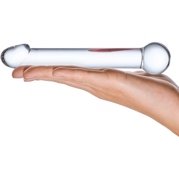 Gläs Realistic Head Glass Dildo - Clear