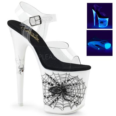8 inches Heel 4 inches PF Ankle Strap Sandal w Spider Design