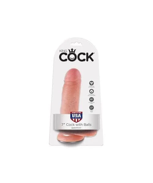 King Cock 7 Inch Cock with Balls-Flesh