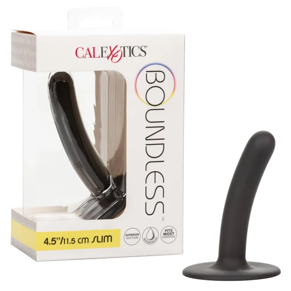 Dildo With Handle - Boundless Slim - 4.5 Inch - Black