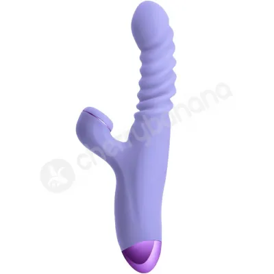 Luxe Nova Thrusting Shaft With Throbbing Clitoral Stimulation Purple Vibrator