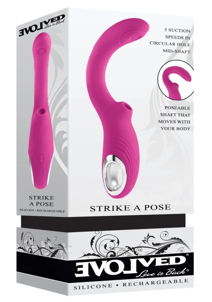 Strike A Pose Silicone Dual Stimulation G-Spot & Clitoral Vibrator With Suction By Evolved Novelties
