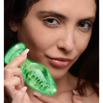 Glow in the dark Glass Anal Plug Large
