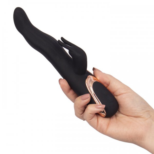 Bondara Black Cat Rose Gold 7 Function Rabbit Vibrator