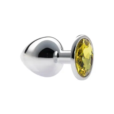 Kink Range Alloy Gem Butt Plug 3 7 Inch Yellow Large