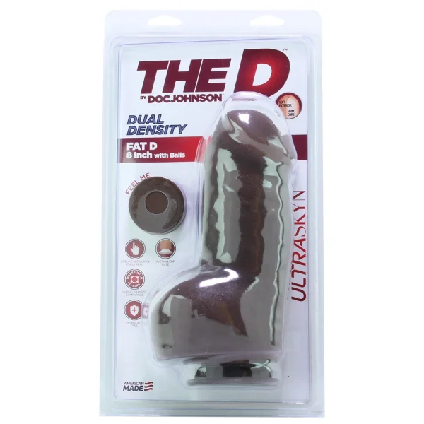 The D - Fat D - 8 Inch With Balls - Ultraskyn -  Chocolate