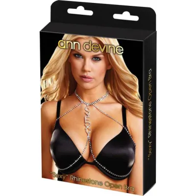 Ann Devine Sexy Rhinestone Open Bra Necklace