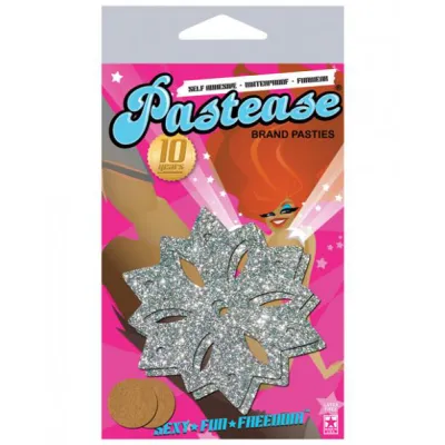 Silver Glitter Snowflakes Nipple Pasties O S
