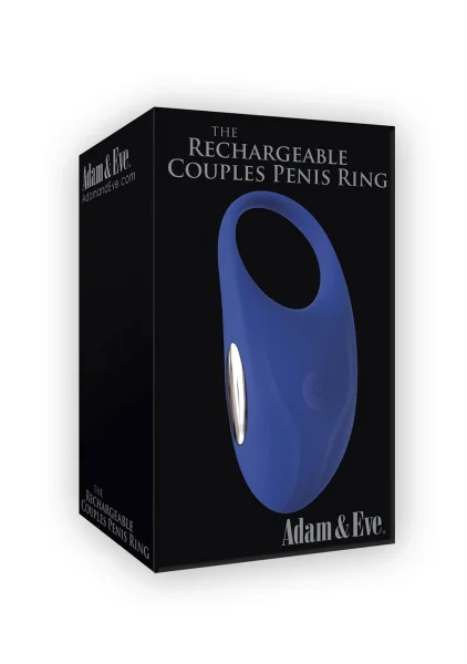 Adam & Eve Rechargeable Couples Penis Ring - Blue