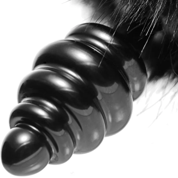 Black Bunny Tail Anal Plug