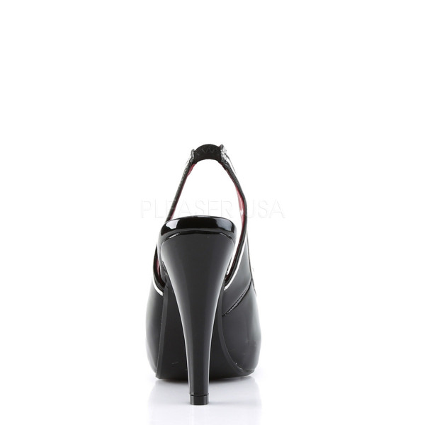 BETTIE-05 - 4 1/2" Heel, 1" Hidden P/F Peep Toe Slingback Sandal W/ Bow — image 4 of 8