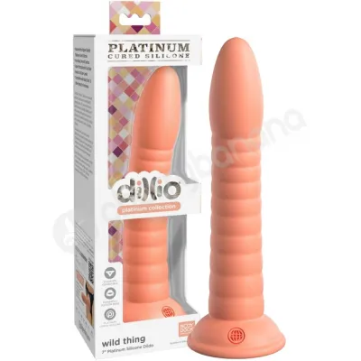 Dillio Platinum Wild Thing 7 Peach Silicone Dildo With Suction Cup Body Dock Compatible Base