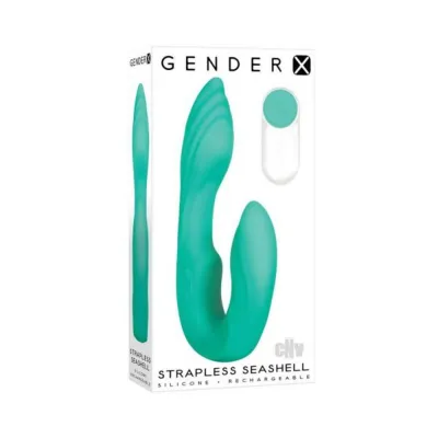 Gender X Strapless Seashell Rechargeable Silicone Teal