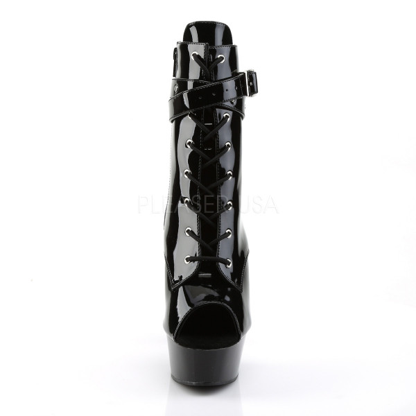 6 inches Heel, 1 3/4 inches PF Peep Toe Lace-Up Ankle Boot, Side Zip — image 6 of 8