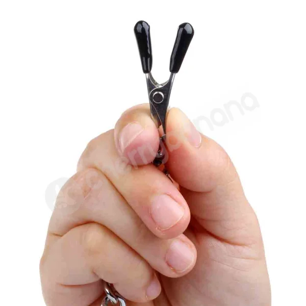 Cherry Banana Silver Nipple Clamps With Chain