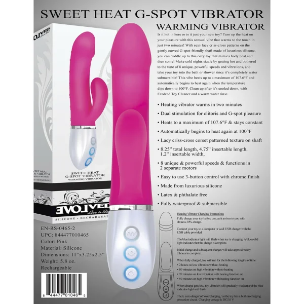 Sweet Heat Rabbit Style Silicone Rechargeable Warming Vibrator by Evolved Novelties