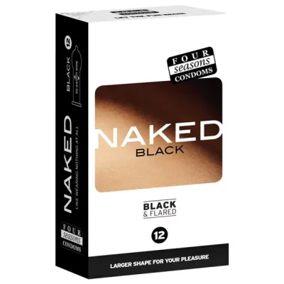 Four Seasons Naked Black and Flared Larger Condoms 12 Pack