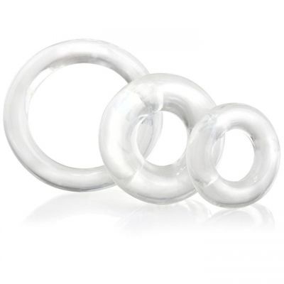 The RingO Cock Ring 3 Pack by Screaming O Clear