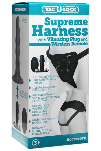 Doc Johnson Vac-U-Lock Harness with Vibrator Converter & Remote