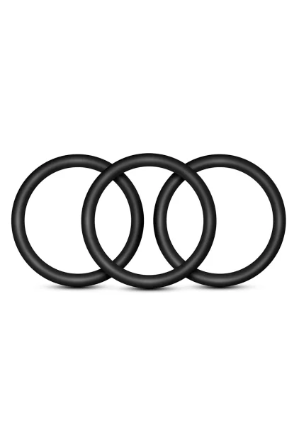 Performance VS3 Pure Premium Large Silicone Cock Rings By Blush Novelties - Black