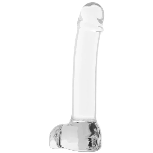 Gläs Realistic Curved Glass G-Spot Dildo  - Clear