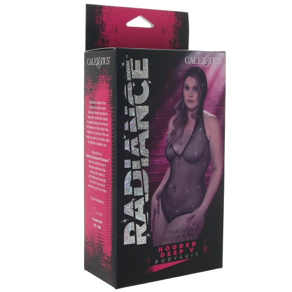 Radiance Hooded Deep V Body Suit - Plus Size
