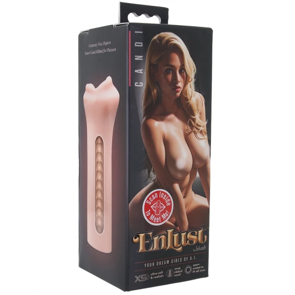 EnLust Candi Open Ended Mouth Penis Masturbator By Blush - Vanilla