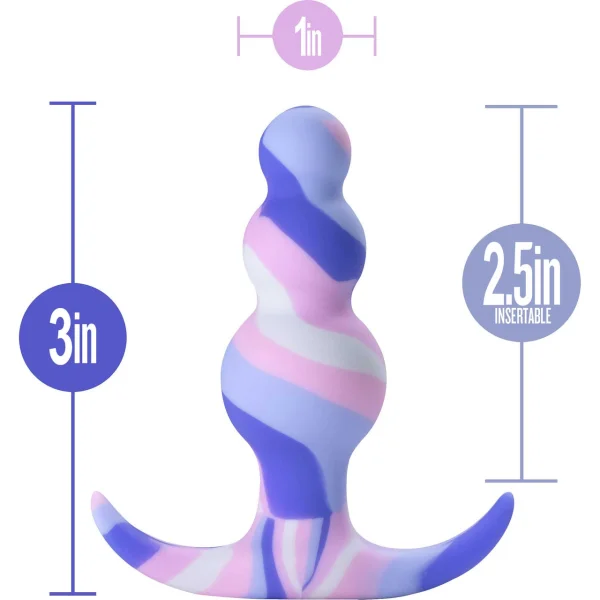 Avant Twilight Beaded Silicone Butt Plug By Blush - Blue — image 4 of 10