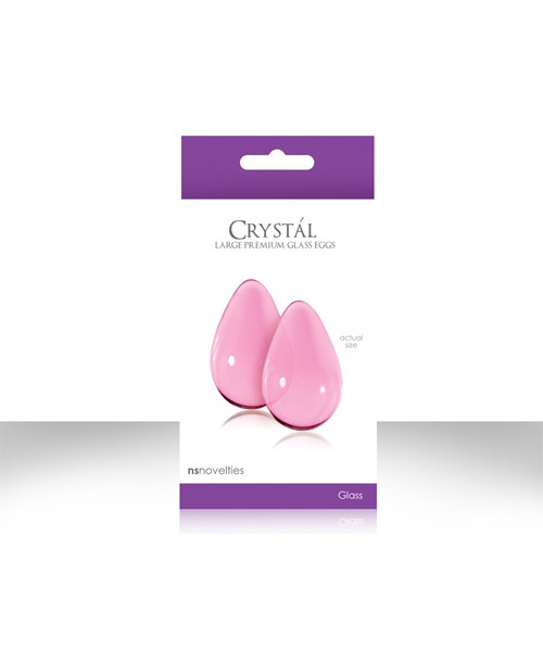 CRYSTAL GLASS EGGS - pink