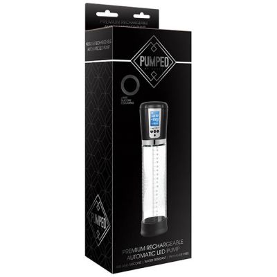 Pumped Premium Rechargeable Auto LED Pump Clear USB Rechargeable Powered Penis Pump