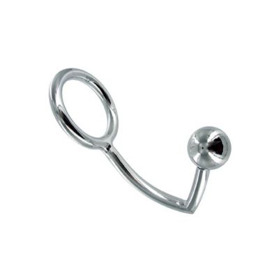 Chrome Plated Anal Ball With Cock Ring Silver