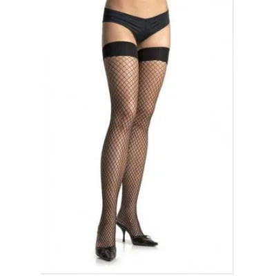 Spandex Industrial Net Thigh Highs Black