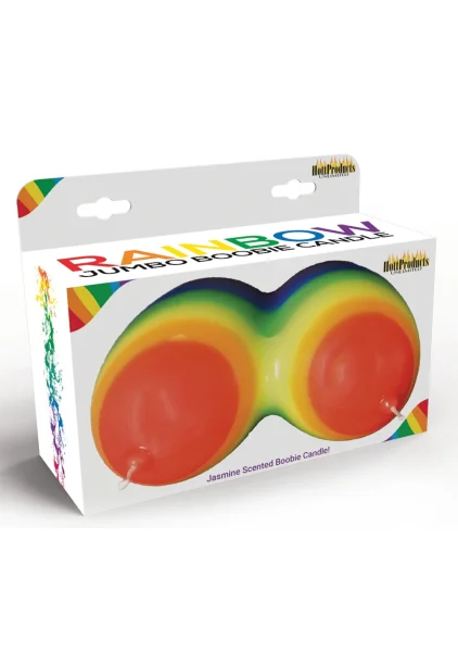 Jumbo Boobie Rainbow Candle