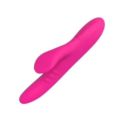 Peri Swirl Tongue Heating Rabbit Vibrator Rose 9 Inch
