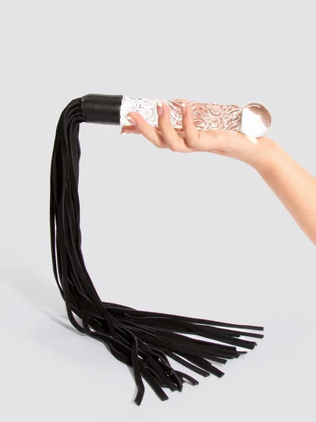 Icicles No 38 Glass Dildo with Leather Flogger
