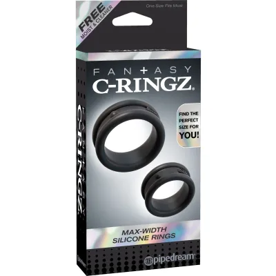Fantasy C Ringz Max Width Silicone Rings Black