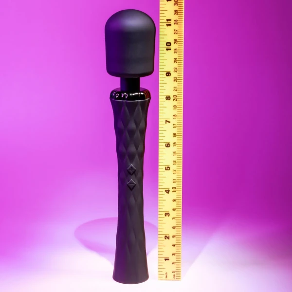Playboy Pleasure Royal Rechargeable Silicone Vibrating Massage Wand - Black