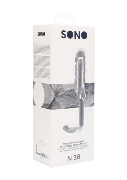 Sono No.38 - Stretchy Penis Extension and Plug - Translucent