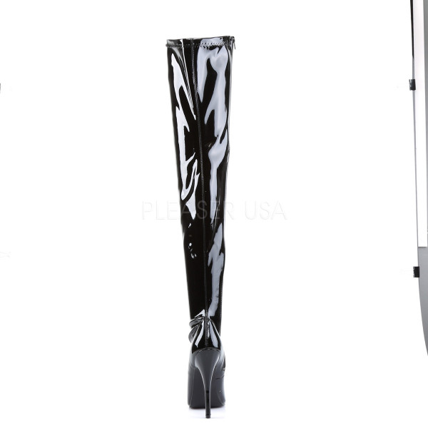 6 inches Plain Stretch Thigh Boot, Side Zip
