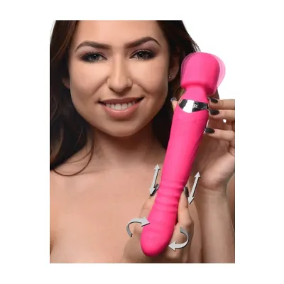 Inmi Ultra Thrusting Vibrating Silicone Wand Pink 10 7 Inch