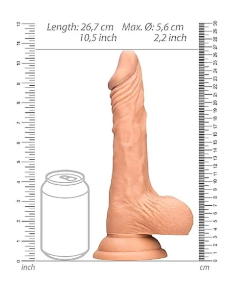 Realistic Suction Dildo With Balls - Flesh - 9.8 Inch