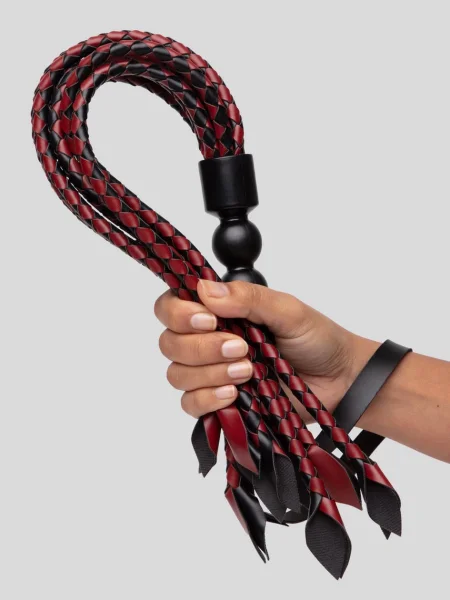 Sportsheets Saffron Faux Leather Braided Flogger