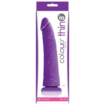 Colours Pleasures Thin 8 In Dildo Purple 8 Inch