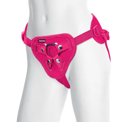 Vac U Lock Supreme Harness with Plug Pink