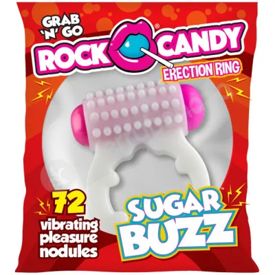 Rock Candy Sugar Buzz White Single Speed Vibrating Cock Ring