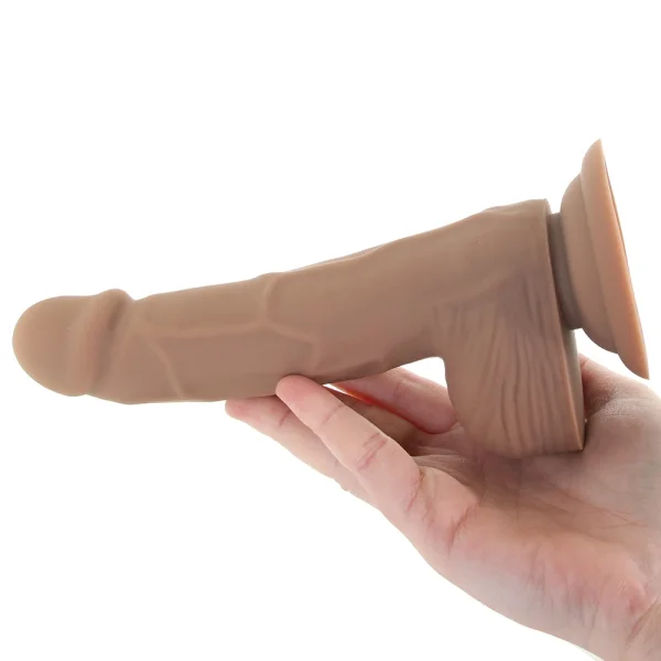 Silicone Studs Realistic 6" Suction Cup Dildo - Caramel