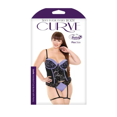 Lisette Bustier and Panty Periwinkle black 3x4x