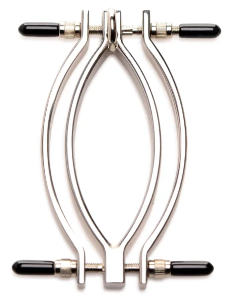 Pussy Tugger Adjustable Pussy Clamp With Leash -  Silver